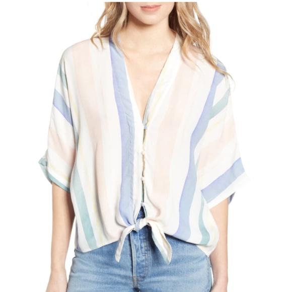 NWT Rails Thea Stripe Tie Hem Shirt - Picture 1 of 7